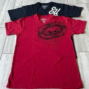 Preloved Ecko Unltd V neck short sleeves Shirt red & black for men (2 pcs)